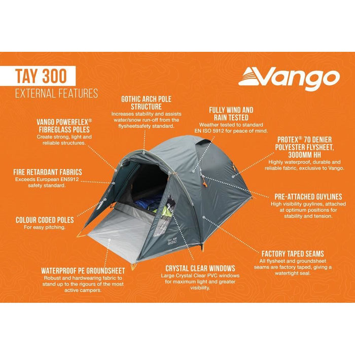 Vango Tay 300 Tent Deep Blue Vango - UK Camping And Leisure