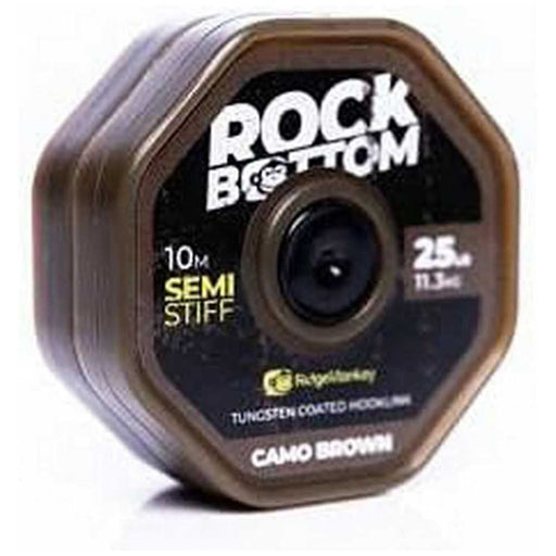 RidgeMonkey Connexion Rock Bottom Tungsten Semi Stiff Coated Hooklink Camo Brown 25lb RidgeMonkey - UK Camping And Leisure