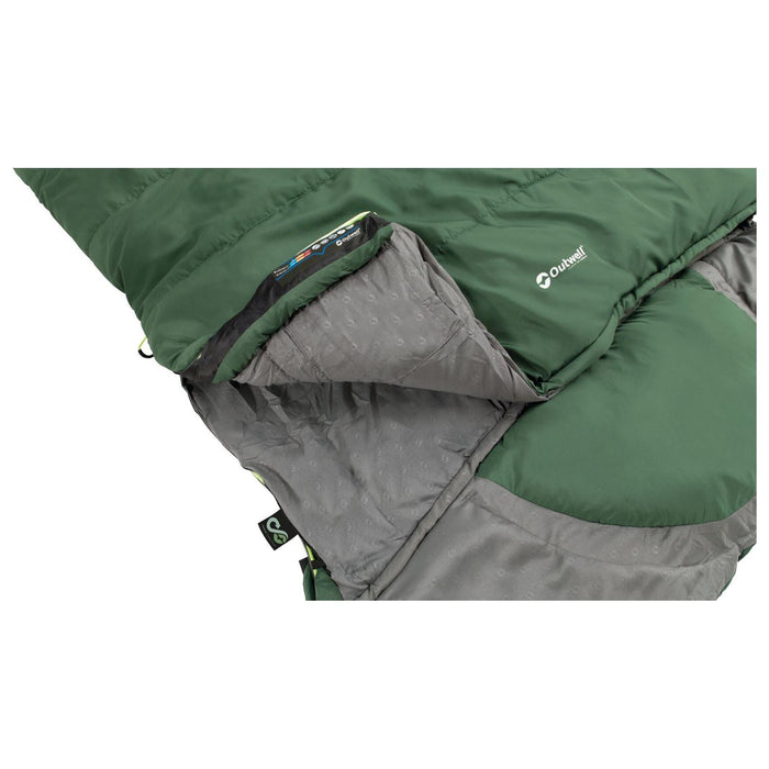 Outwell Contour Lux XL Sleeping Bag 3 Season Green Outwell - UK Camping And Leisure