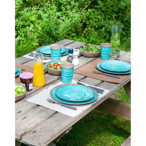 Bo-Camp Mug Halo L Melamine 4 Pieces Aqua Bo-Camp - UK Camping And Leisure