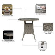 Dellonda Chester Rattan Wicker Round Outdoor Table with Tempered Glass Top Dellonda - UK Camping And Leisure