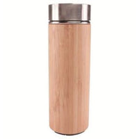 Via Mondo Vacuum Flask 0.5L S Steel/Bamboo Temp Gauge 8036417