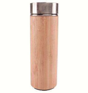 Via Mondo Vacuum Flask 0.5L S Steel/Bamboo Temp Gauge 8036417 UK Camping And Leisure - UK Camping And Leisure