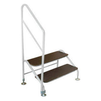 AG Free Standing 2 Tread Step (White/Green) for Caravan/Motorhome