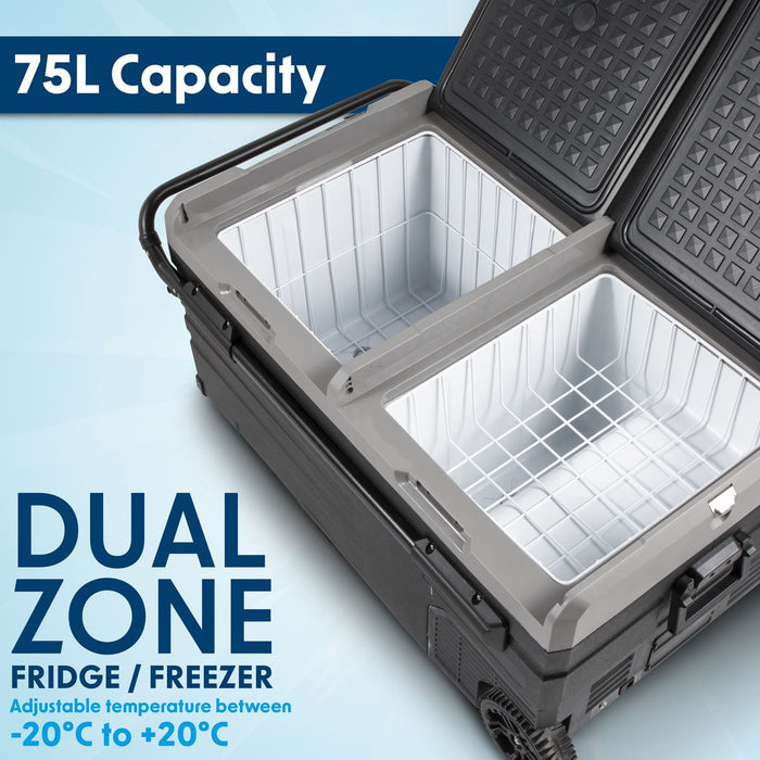 Dellonda Portable Fridge Freezer/Cool Box with LED Display 75L DL127 Dellonda - UK Camping And Leisure