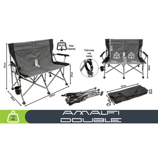 Outdoor Revolution Amalfi Duo Camping Double Sofa Armrest Chair - View 2