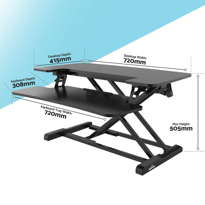 Dellonda 71cm Adjustable-Height Standing Desk Riser 15kg Capacity DH14 Dellonda - UK Camping And Leisure