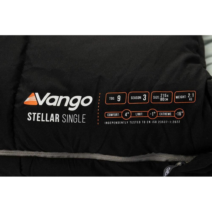 Vango Stellar Single Sleeping Bag Black Vango - UK Camping And Leisure