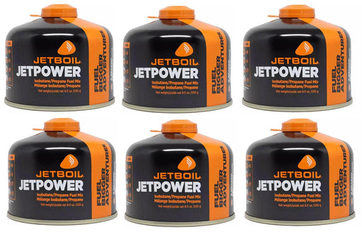 6x Jetboil JetPower Butane Gas Fuel 230g Canister Jetboil - UK Camping And Leisure