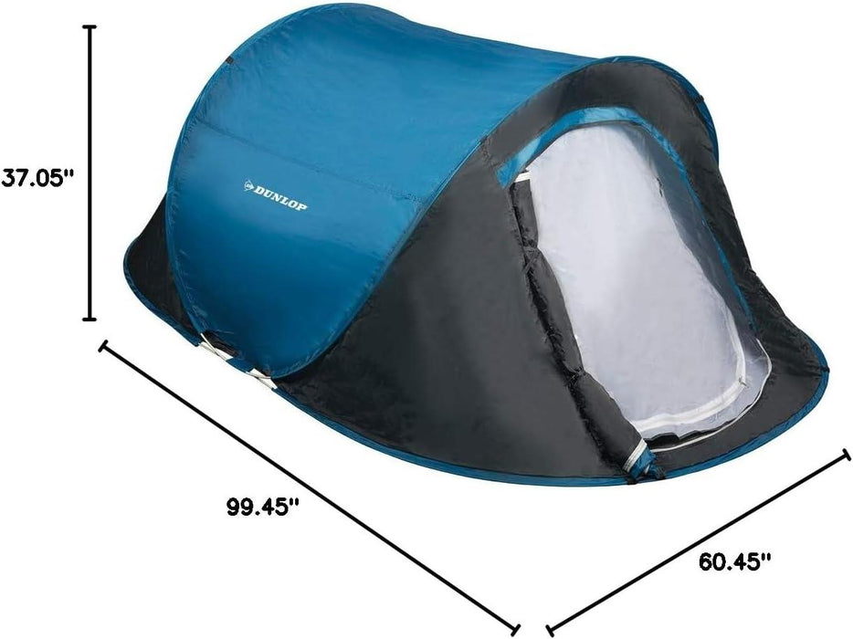 Dunlop Pop-up Tent 1 Person 220 x 120 x 90 cm Blue UK Camping And Leisure - UK Camping And Leisure