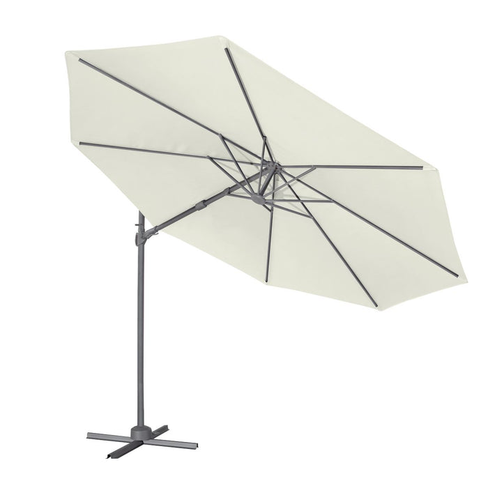 Dellonda Cantilever Parasol with 360 Rotation, Tilt & Cover 3m - Cream Dellonda - UK Camping And Leisure