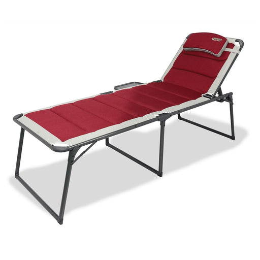 Quest Bordeaux Pro Lounge Sun Bed with side table Quest - UK Camping And Leisure