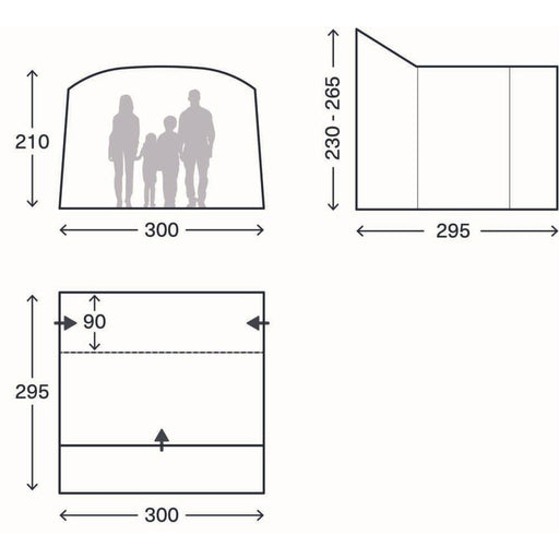 Kampa Traverse Mid Drive Away Poled Campervan Awning 230-265cm - View 2