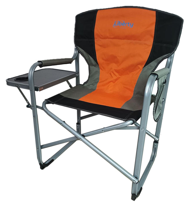 Liberty Orange Directors Chair with Side Table Camping Caravan Liberty - UK Camping And Leisure