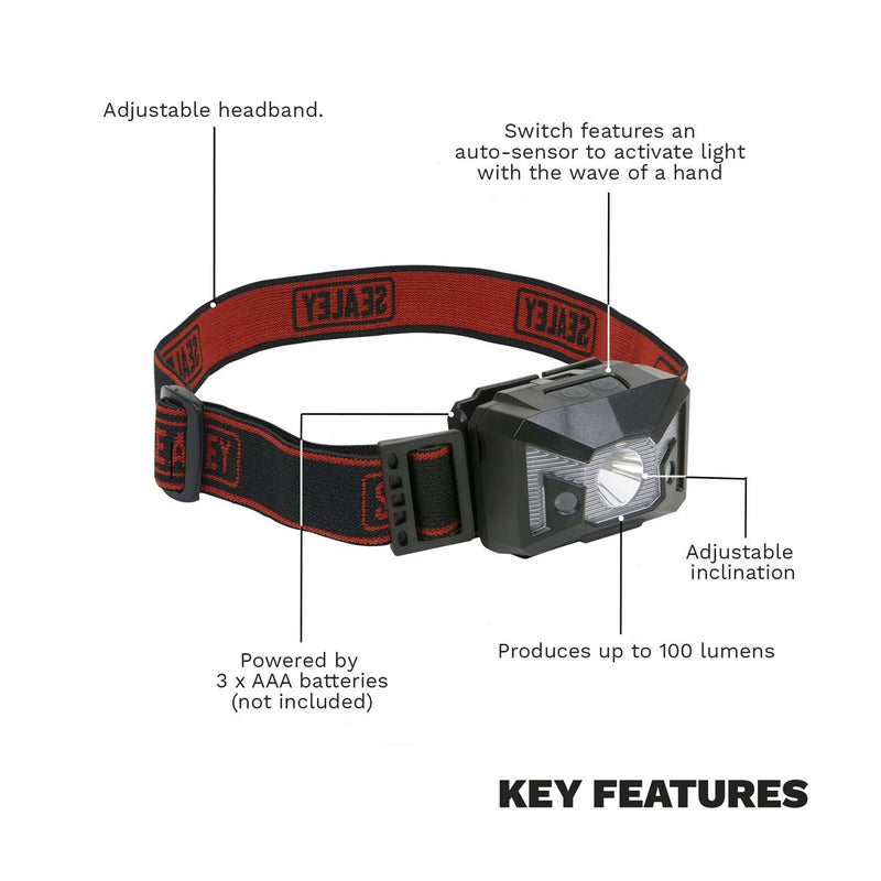 Sealey Head Torch 3 LED 3 x AAA Cell HT03LED Sealey - UK Camping And Leisure
