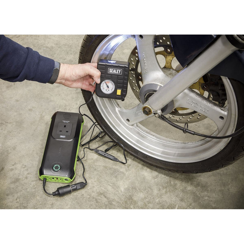 Sealey 31200MAH Power Bank Pack Charger with AC 3 Pin Plug & 2x USB & Light Sealey - UK Camping And Leisure