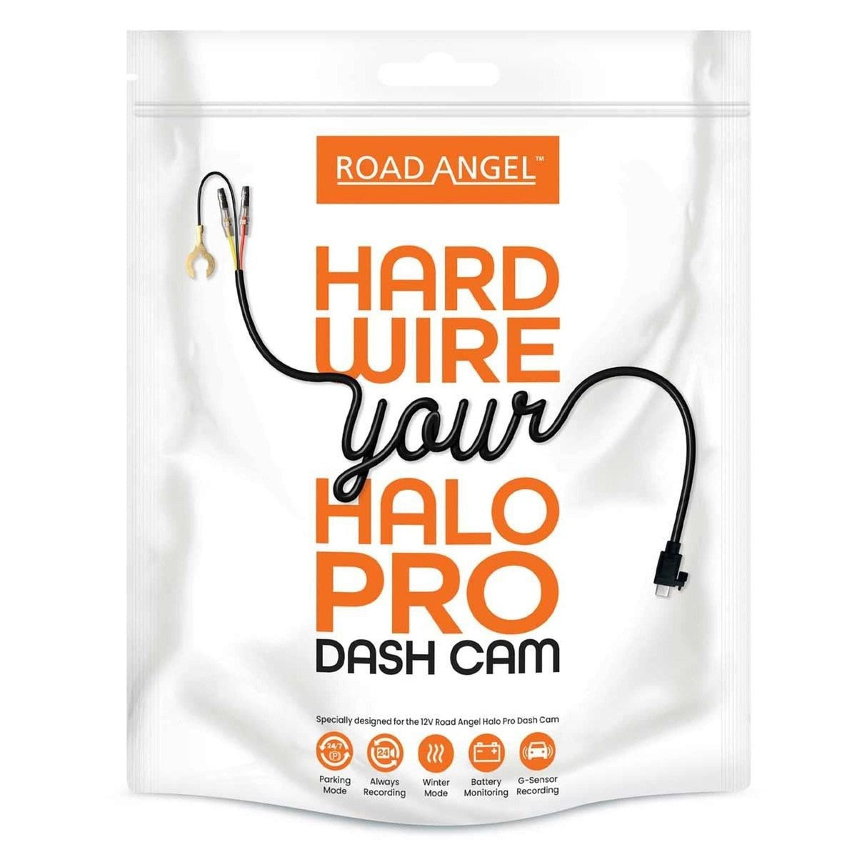 Road Angel HWK12V Hardwiring Kit for Halo Pro Dashcams (USB Type-C) Road Angel - UK Camping And Leisure