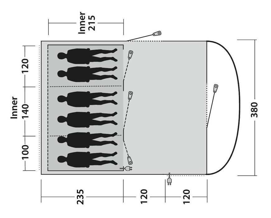 Outwell Sky 6 Pole Blue 6 Person Tent Outwell - UK Camping And Leisure