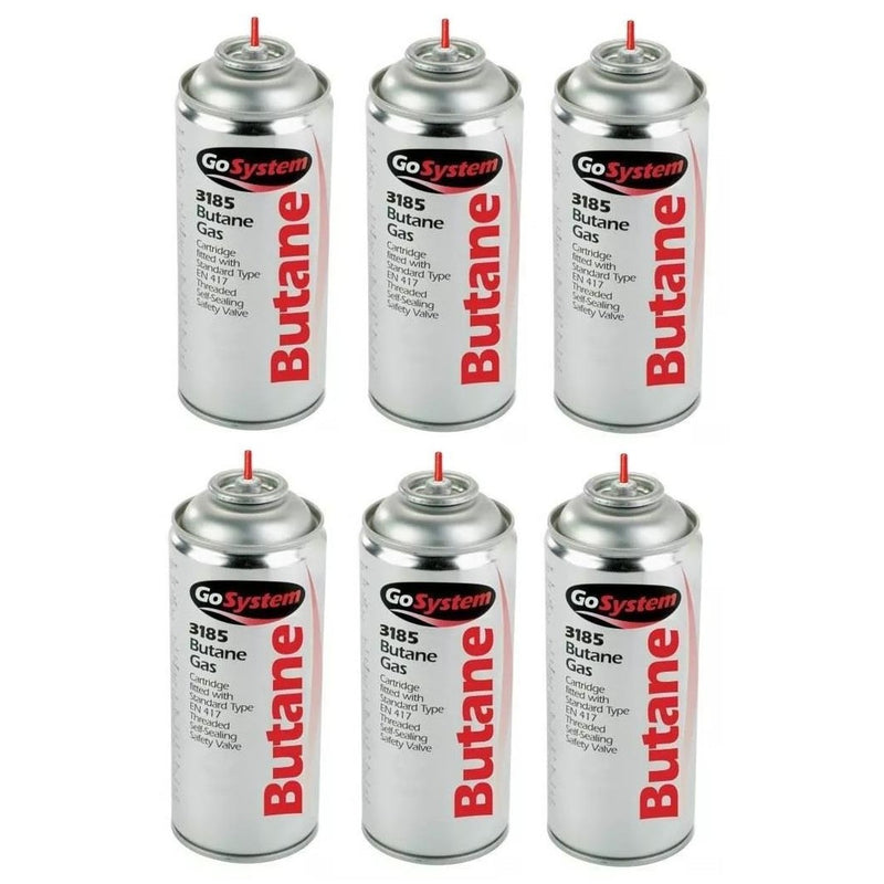 6x Go System Aerosol Butane Refill Gas Cartridge 144g Go System - UK Camping And Leisure