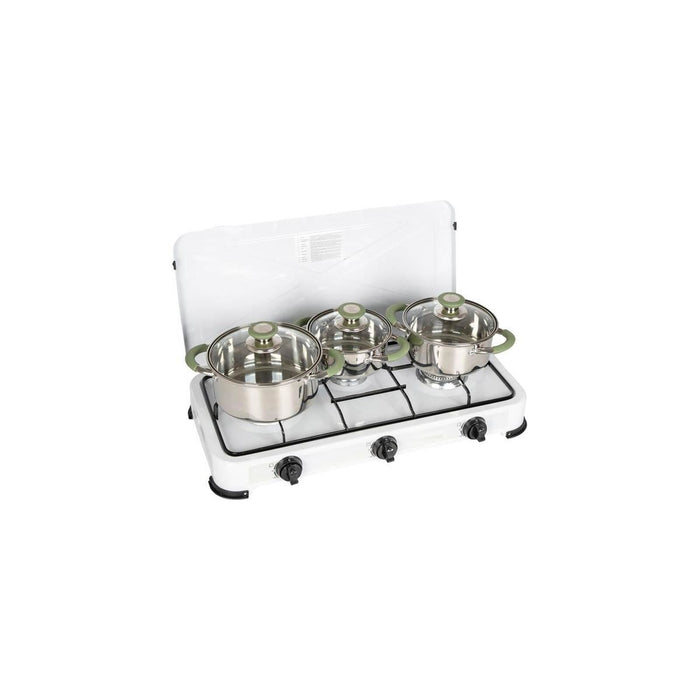 Bo-Camp Cookware Set Elan 3 Pieces RVS Bo-Camp - UK Camping And Leisure