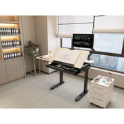 Dellonda Single Motor Ultra-Quiet Electric Adjustable Drawing Table Dellonda - UK Camping And Leisure