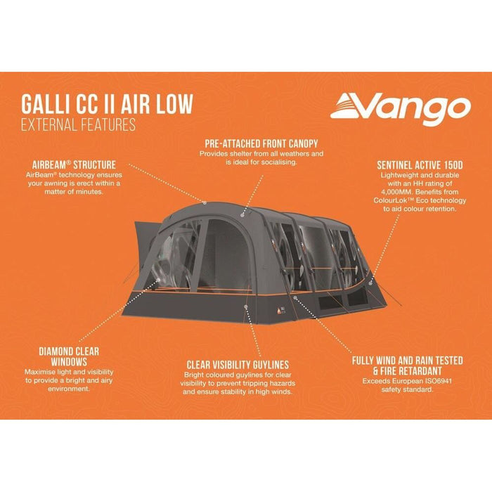 Vango Galli CC II Air Low Drive Away Awning  (180 - 210cm) Campervan Vango - UK Camping And Leisure