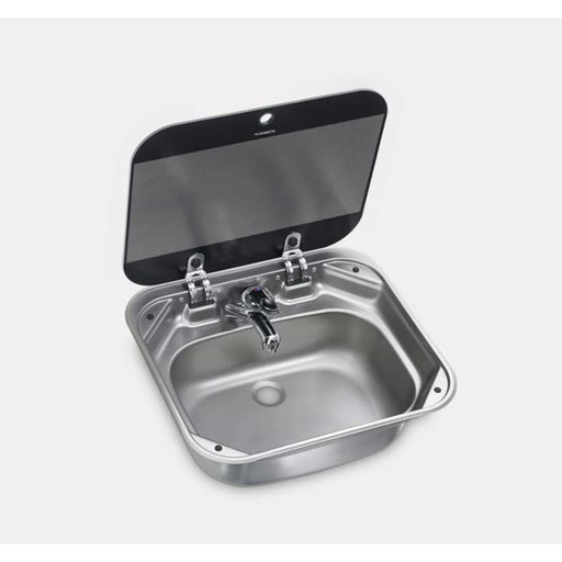 Dometic Square Stainless Steel Sink with Glass Lid Dometic - UK Camping And Leisure