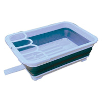 Collapsible-wares Dish Rack with Cutlery Holder and Sink Drainer K0210