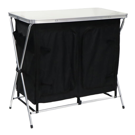 Leisurewize Portable Camping Table & Storage Cupboard Foldable Aluminium Frame - View 2