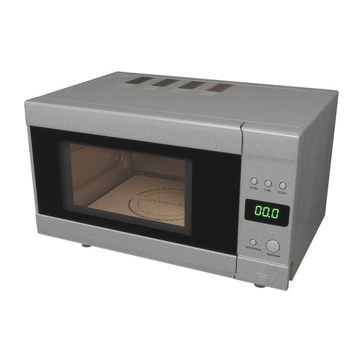 Flatbed Microwave in Silver Without Rotating Plate (230V, 700W, 20L) Nova - UK Camping And Leisure
