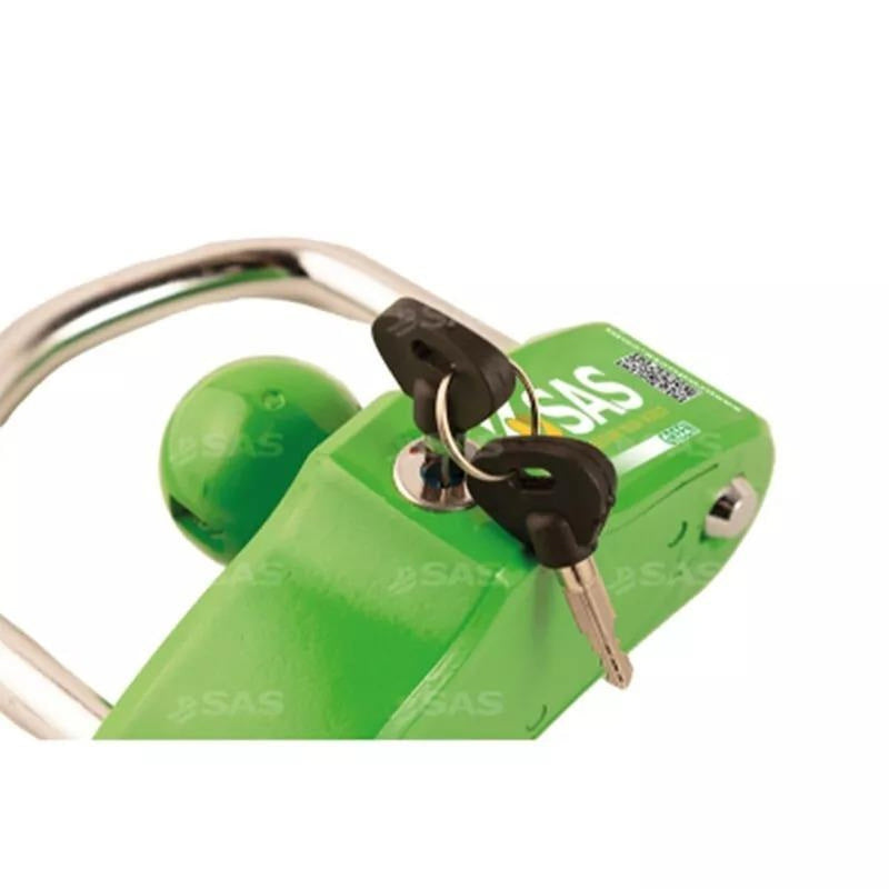 SAS Green Caravan Hitchlock Trailer Universal Hitch Coupling Tow Ball Lock High Security SAS - UK Camping And Leisure