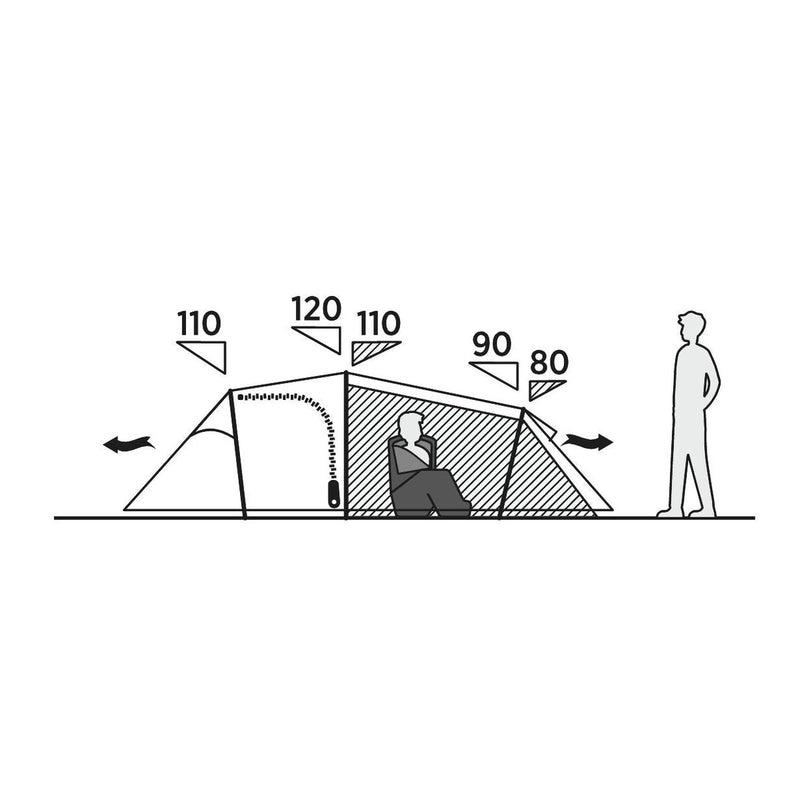 Easy Camp Hemsedal 3 Person Tunnel Tent 3 Berth Festival Camping - View 11
