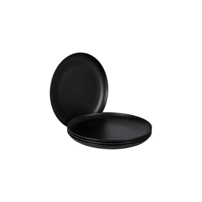 Bo-Camp Industrial Collection Dinner Plate Orville 4 Pieces Black Bo-Camp - UK Camping And Leisure