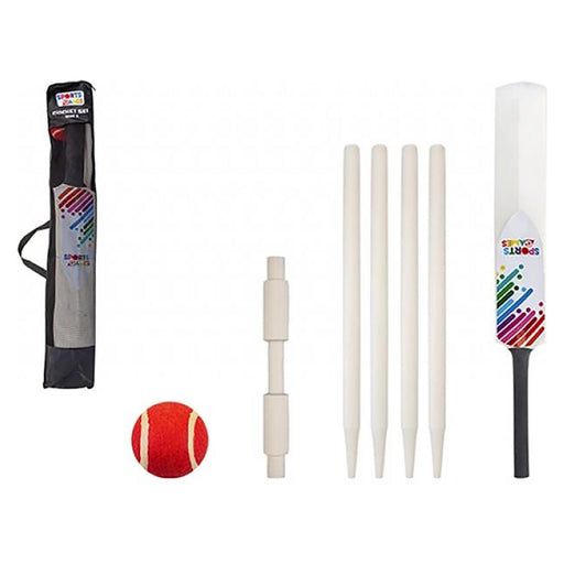 Size 5 7 Piece Cricket Complete Set With Mesh Carry Bag Outdoor Games UK Camping And Leisure - UK Camping And Leisure