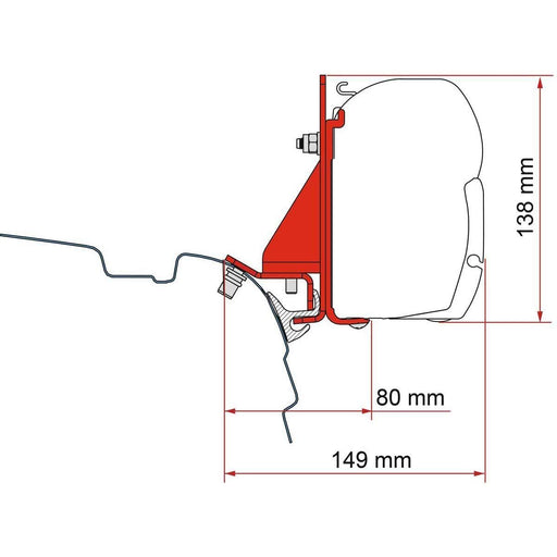 Fiamma F45 Kit fits VW T5/T6 Combi Rail Bracket Brandrup (98655Z147) Fiamma - UK Camping And Leisure