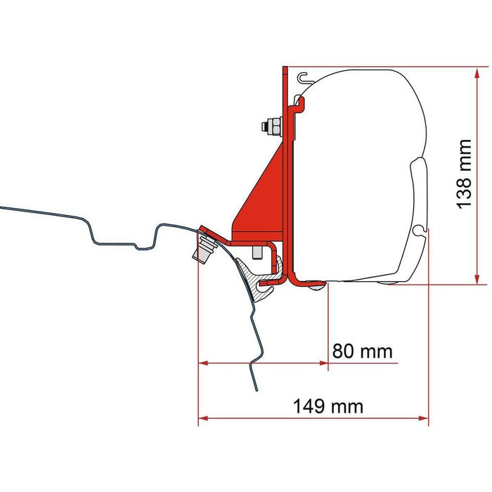 Fiamma F45 Kit fits VW T5/T6 Combi Rail Bracket Brandrup (98655Z147) Fiamma - UK Camping And Leisure