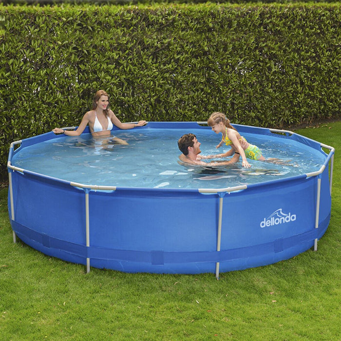 Dellonda Steel Frame Round Swimming Pool & Filter Pump 12ft - Blue DL20 Dellonda - UK Camping And Leisure