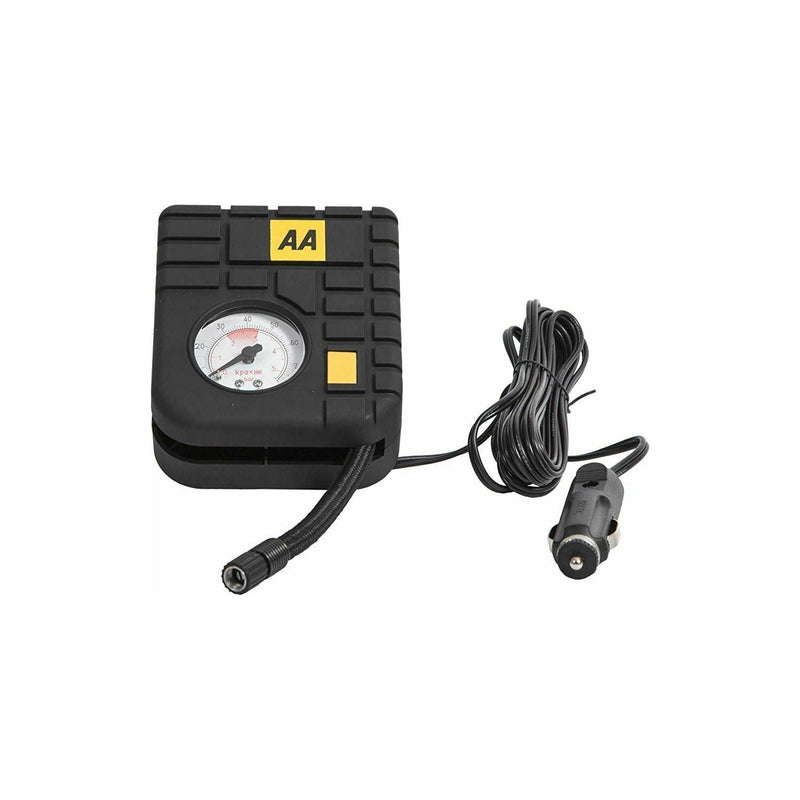 AA 12V Car Tyre Air Compressor Inflator LED Pump Pressure Gauge Cigarette Socket AA - UK Camping And Leisure