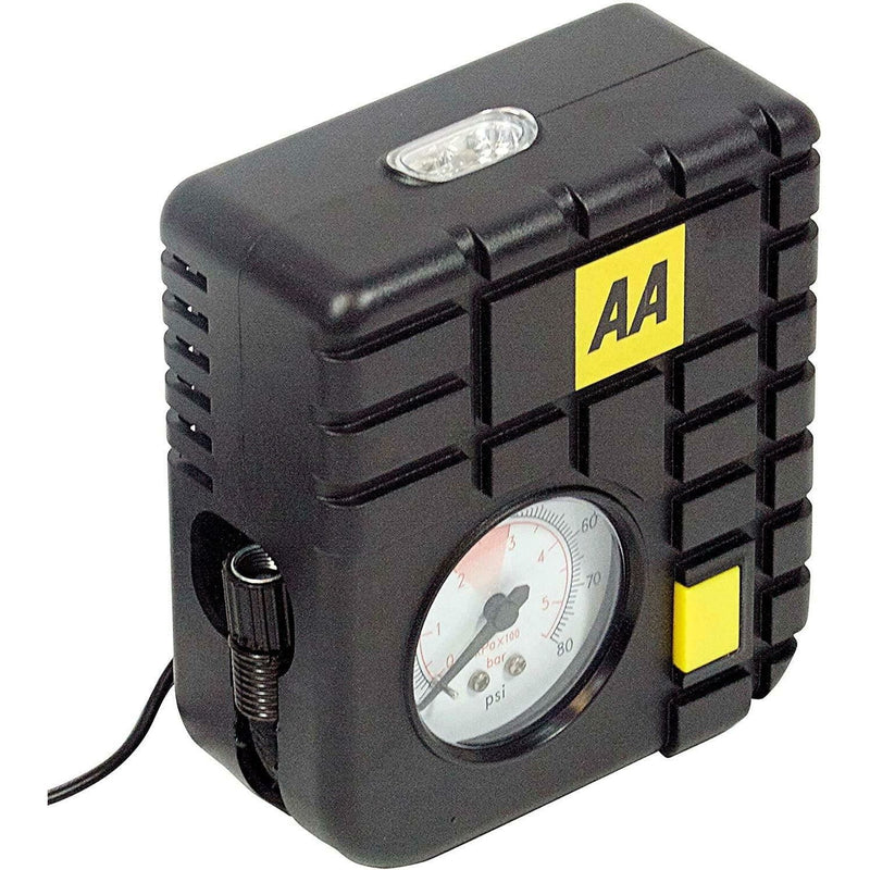 AA 12V Car Tyre Air Compressor Inflator LED Pump Pressure Gauge Cigarette Socket AA - UK Camping And Leisure