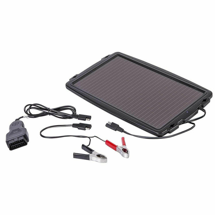 AA 12V Solar Powered Panel Car Caravan Battery EOBD Trickle Charger Maintainer AA - UK Camping And Leisure