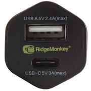 RidgeMonkey Vault 15w USB-C Car Charger RidgeMonkey - UK Camping And Leisure