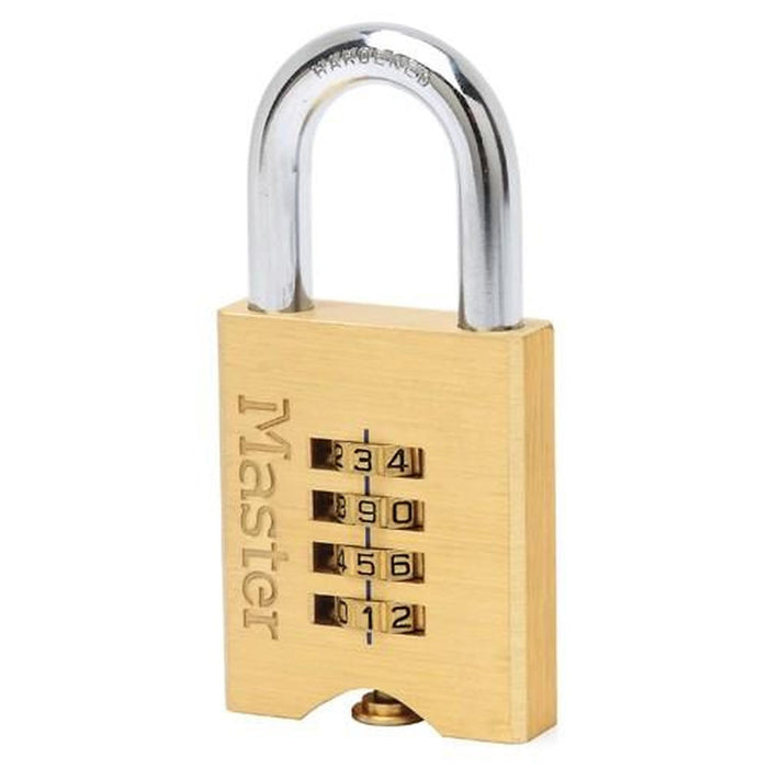 Masterlock Padlock Brass 50mm Combination Masterlock - UK Camping And Leisure