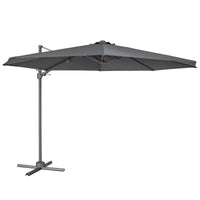 Dellonda Cantilever Parasol with 360 Rotation, Tilt & Cover 3m - Grey