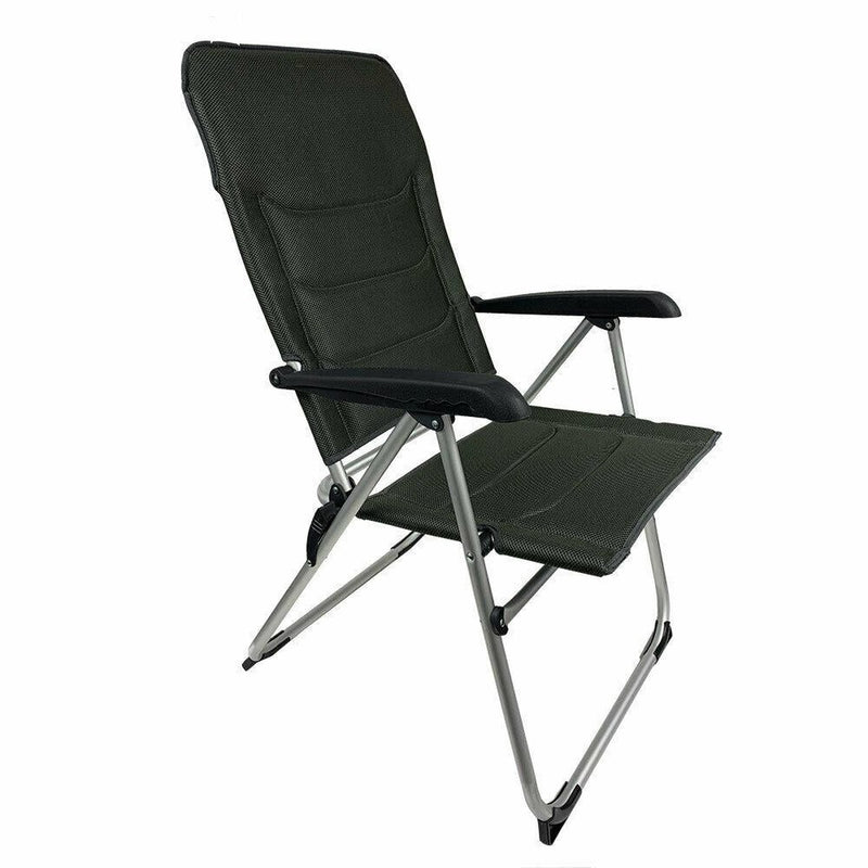 2x Royal Folding Ambassador Grey Reclining Aluminium Padded Camping Chair R735 Royal - UK Camping And Leisure