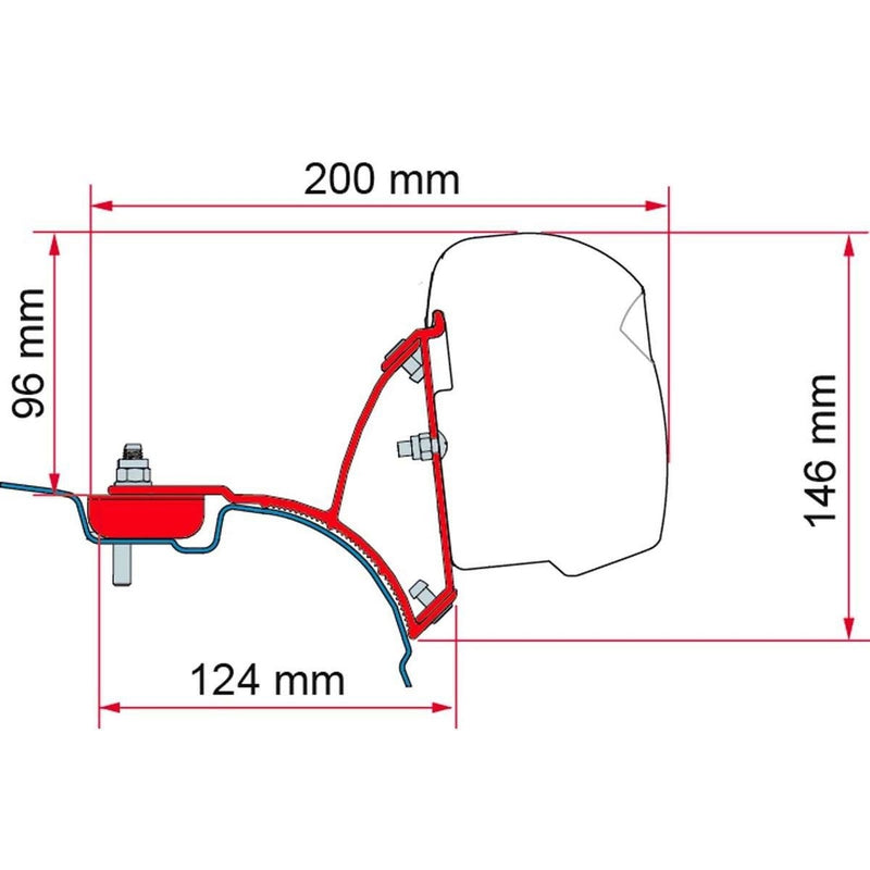 Fiamma VW T5/T6 Transporter Brackets for F43 Awning RHD - Deep Black Fiamma - UK Camping And Leisure