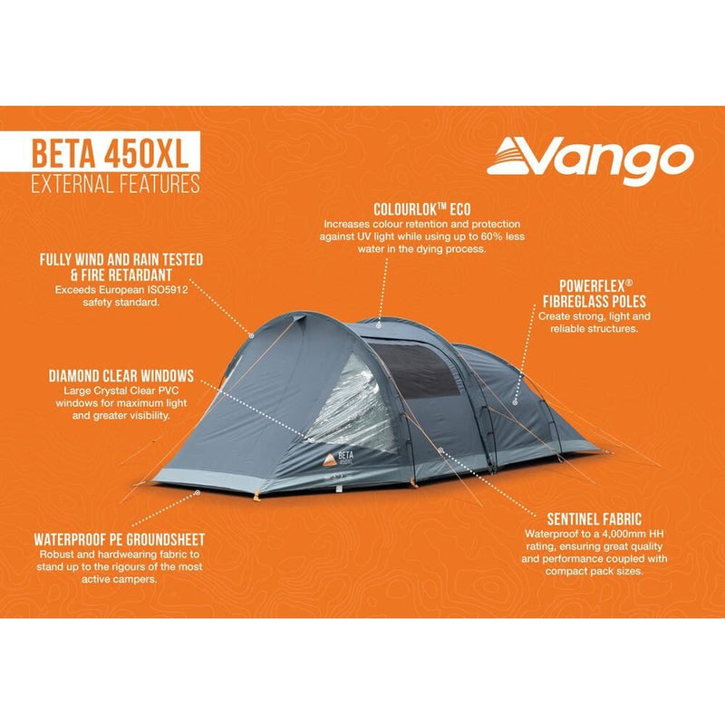 Vango Beta 450XL 4 Berth Family Tent Deep Blue - View 10