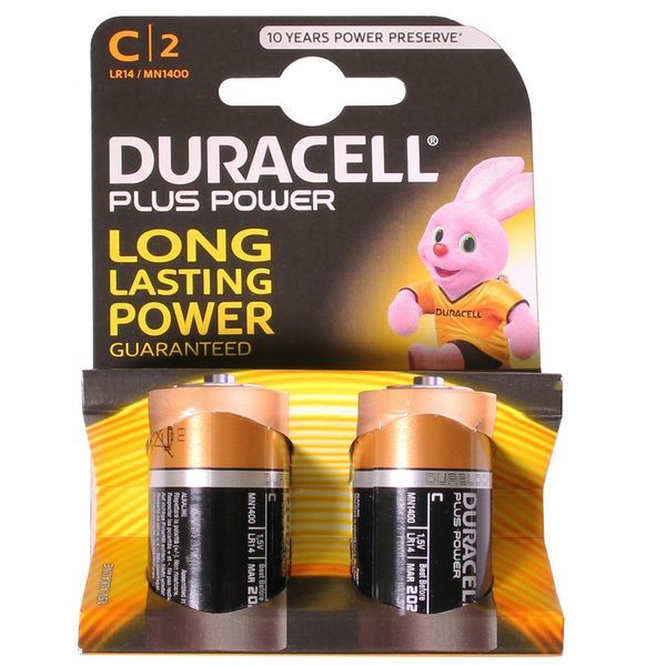 Duracell C Battery (x2) for High Energy Consumption