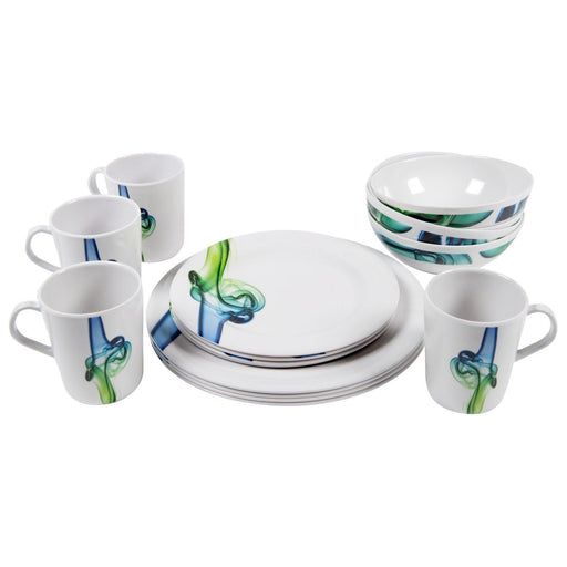 Reimo Lucca 16 Piece Melamine Set Primavera 91711 Camp 4 - UK Camping And Leisure