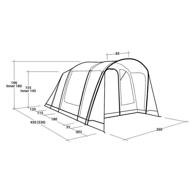 Outwell Durango 4 4 Berth Three Room Tunnel Tent - View 17