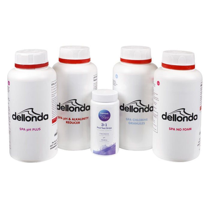 Dellonda Hot Tub/Spa Starter Kit - Chlorine pH Increaser Dry Acid Foam Down Dellonda - UK Camping And Leisure